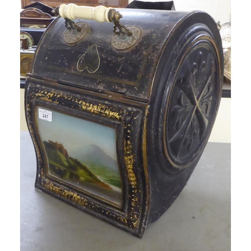 247 - A late Victorian Tollware coal scuttle  16