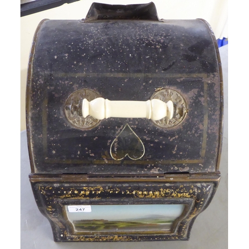 247 - A late Victorian Tollware coal scuttle  16