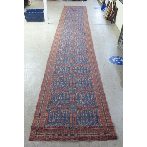 258 - A machine made two sided tapestry style long panel/runner  40