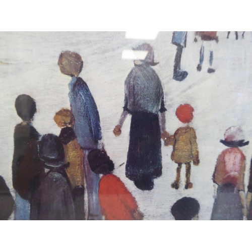 55 - After L S Lowry - 'Street scene with public procession (1938)'  coloured print  17