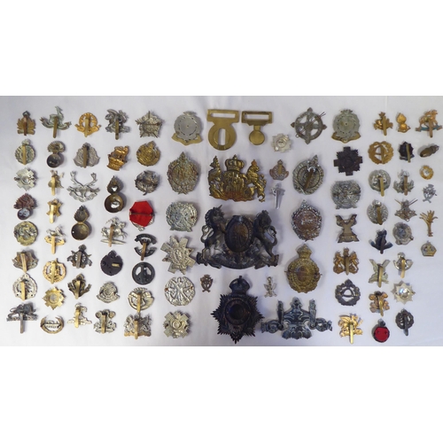 58 - Approx. fifty-five military cap badges and other insignia, some copies: to include Lowland Regiment;... 