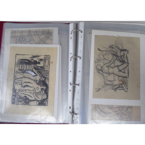 81 - A mixed folio collection of CH Boulet Pfeiffer artwork, comprising figure studies, designs and assoc... 