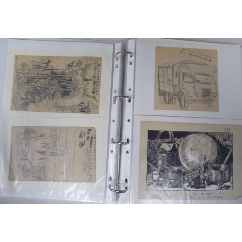 81 - A mixed folio collection of CH Boulet Pfeiffer artwork, comprising figure studies, designs and assoc... 