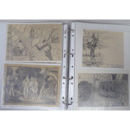 81 - A mixed folio collection of CH Boulet Pfeiffer artwork, comprising figure studies, designs and assoc... 