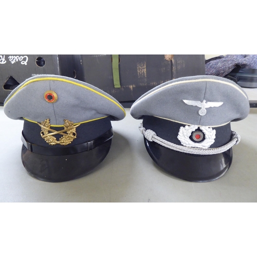 82 - Six various British and foreign military and military style peaked caps(Please Note: this lot is sub... 