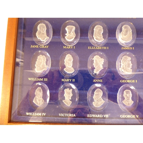 95 - A set of forty-two Danbury Mint sculpted crystal cameos, depicting head and shoulders portraits of B... 