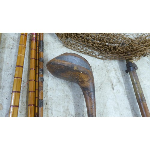 262 - A spear; a longbow; and fishing rods