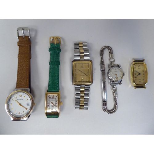 270 - Four variously strapped wristwatches, viz. a 1950s ladies IWC; a Bucherer; a Hamilton; Omega Seamast... 