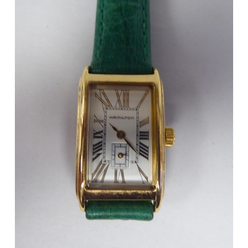 270 - Four variously strapped wristwatches, viz. a 1950s ladies IWC; a Bucherer; a Hamilton; Omega Seamast... 