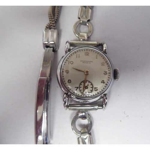 270 - Four variously strapped wristwatches, viz. a 1950s ladies IWC; a Bucherer; a Hamilton; Omega Seamast... 