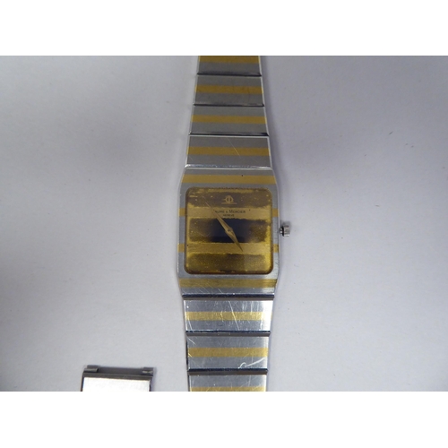 271 - A Baume & Mercier bi-coloured stainless steel cased bracelet wristwatch, the quartz movement fac... 