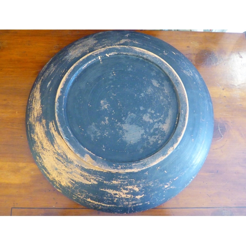 239 - A mixed lot: to include a late Victorian black lacquered and gilded oval serving tray  24