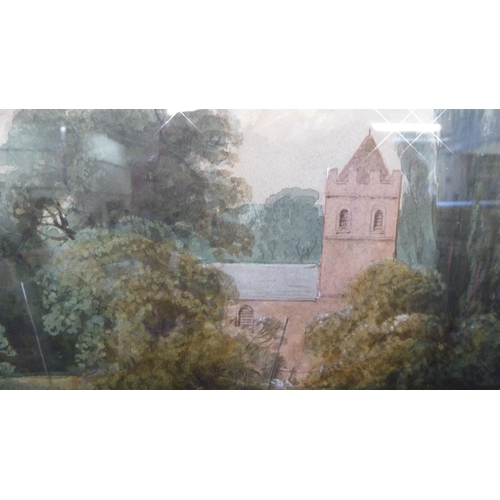 281 - Mid 19thC British School - a study of Bisham Abbey  watercolour  bears an indistinct signature  14