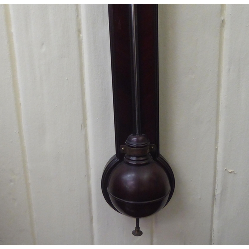 283 - A Regency mahogany stick barometer, the register plate engraved Dixey of London  36