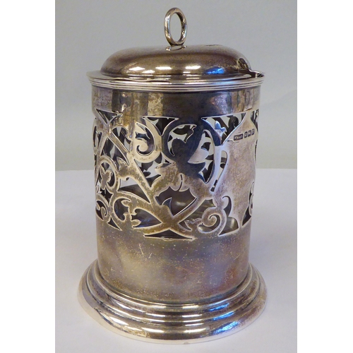 303 - An Edward VII silver tower design table condiment  5