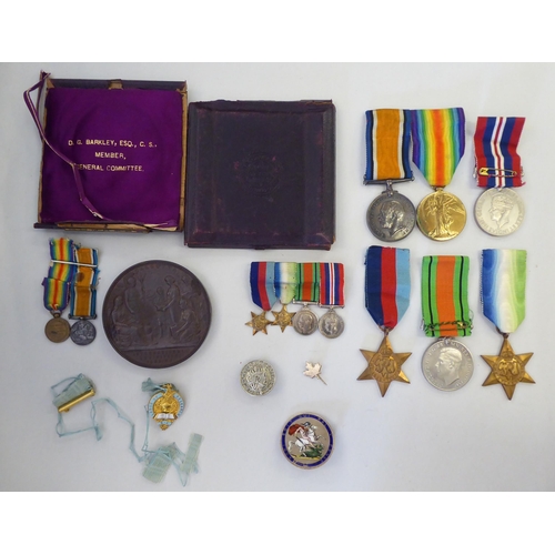 Medals and collectables: to include a bronze Calcutta International ...