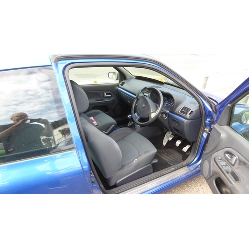 330 - A 2003 Renault Clio Sport hatchback, in blue livery with a 1998cc petrol engine and manual gearbox, ... 