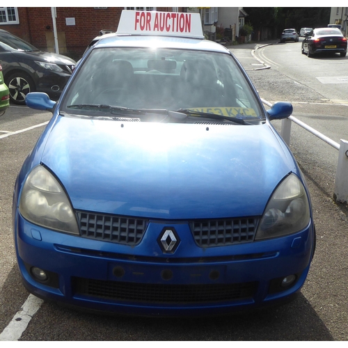 330 - A 2003 Renault Clio Sport hatchback, in blue livery with a 1998cc petrol engine and manual gearbox, ... 