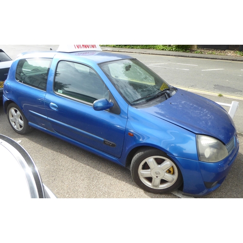 330 - A 2003 Renault Clio Sport hatchback, in blue livery with a 1998cc petrol engine and manual gearbox, ... 