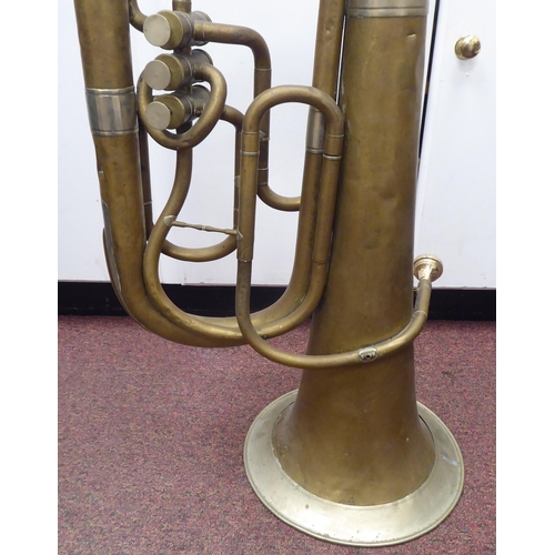 114 - A late 19thC German bi-coloured metal euphonium with a later mouthpiece