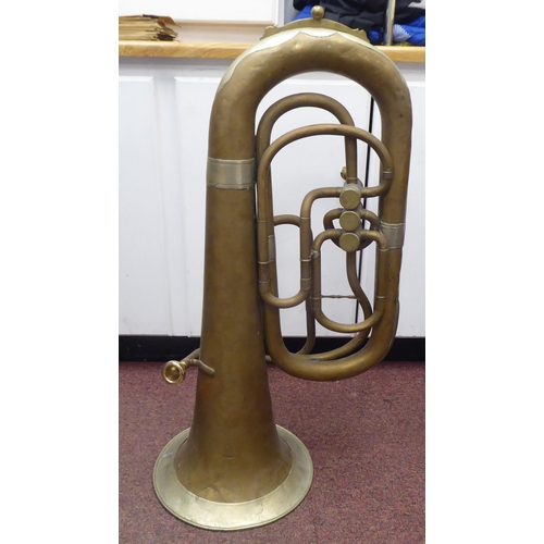 114 - A late 19thC German bi-coloured metal euphonium with a later mouthpiece