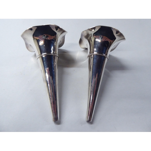 159 - A pair of late Victorian silver plated two-part epergnes with trumpet shaped vases  8