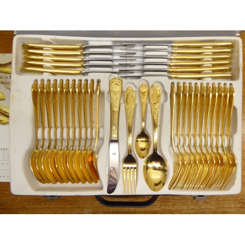 187 - A Bestecke Solingen gold plated canteen of cutlery