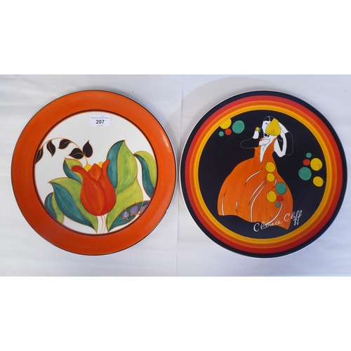 207 - Six Limited Edition Wedgwood china plates from the Clarice Cliff Centenary Celebration 'Red Tulip' a... 