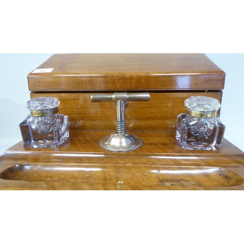 22 - A late 19thC S.Mordan & Co, London Registered Inkstand & Copying Press, including a stationa... 