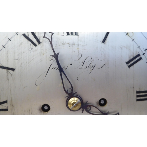 29 - A George III James Asby, London, ebonised brass mounted bracket clock with pineapple finials and a f... 