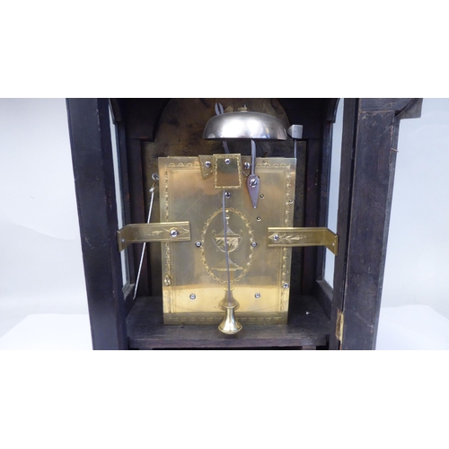 29 - A George III James Asby, London, ebonised brass mounted bracket clock with pineapple finials and a f... 