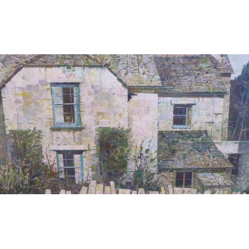 55 - TD Plenderleith - 'Cottage in Crantock, Cornwall'  oil on board  bears a signature  2... 