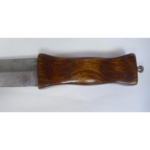 68 - A German dagger with a wooden handgrip, the blade with an engraved motto  9