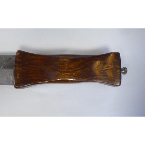 68 - A German dagger with a wooden handgrip, the blade with an engraved motto  9