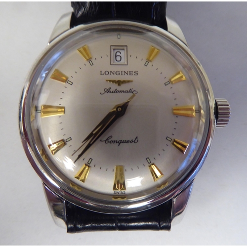 84 - A Longines Conquest Automatic stainless steel cased wristwatch, the movement with sweeping seconds, ... 