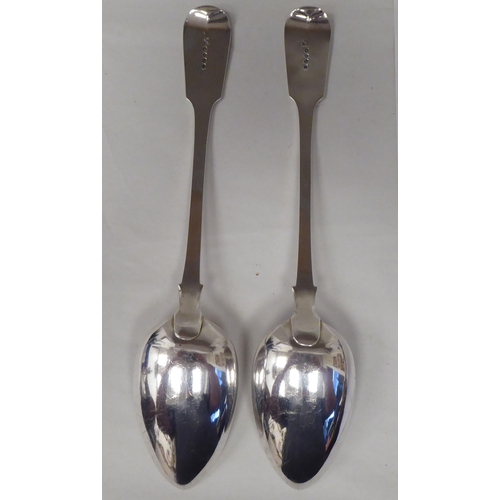 87 - A pair of George IV silver fiddle pattern basting spoons  Jonathan Hayne  London 1823 ... 