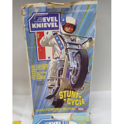 99 - An Ideal Toy Corp Evel Knievel Stunt Cycle with original carton