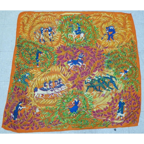 231 - A Hermes silk and wool scarf, designed by Annie Faivre  50