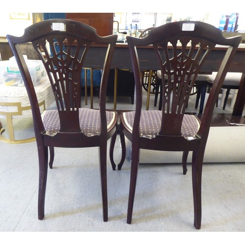 223 - Two Edwardian mahogany framed salon chairs with splat backs, raised on cabriole legs; and a mid Vict... 