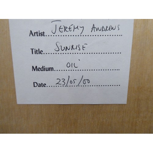 139 - Jeremy Andrews - 'Sunrise'  oil on canvas  bears a signature, dated '99 & label verso  27