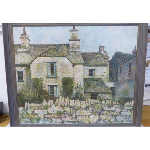 143 - TD Plenderleith - 'Cottage in Crantock, Cornwall'  oil on board  bears a signature  24