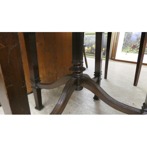 247 - An Edwardian satinwood inlaid mahogany centre table, raised on square legs  30