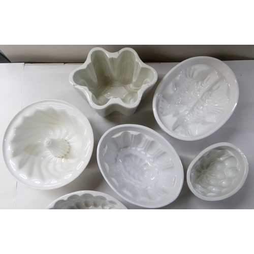 61 - 19thC & later glazed china jelly moulds  various designs & sizes