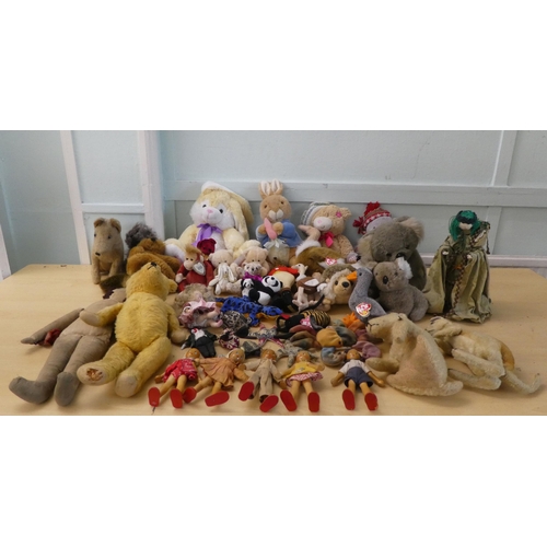 108 - Vintage and later soft toys and dolls: to include a 1930s/1940s Teddy bear with mobile limbs  18