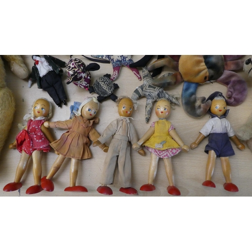 108 - Vintage and later soft toys and dolls: to include a 1930s/1940s Teddy bear with mobile limbs  18