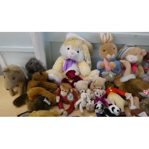 108 - Vintage and later soft toys and dolls: to include a 1930s/1940s Teddy bear with mobile limbs  18