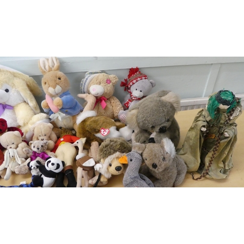 108 - Vintage and later soft toys and dolls: to include a 1930s/1940s Teddy bear with mobile limbs  18