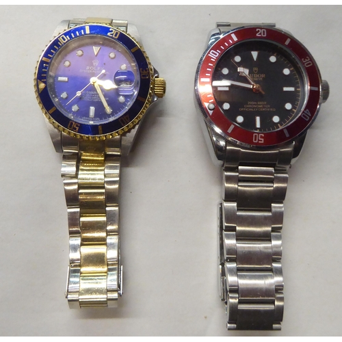 110 - Two stainless steel cased bracelet watches