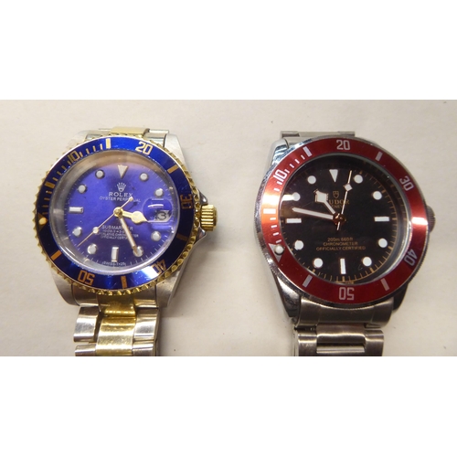 110 - Two stainless steel cased bracelet watches