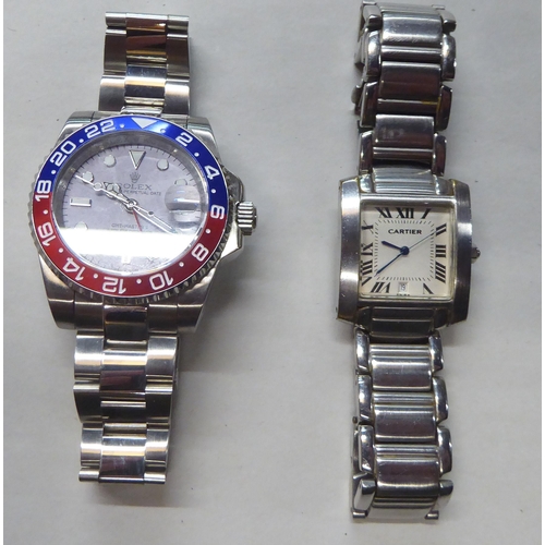 115 - Two stainless steel cased bracelet watches